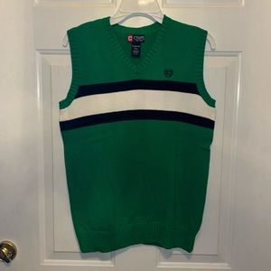 Chaps green sweater vest 100% Cotton
